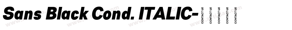 Sans Black Cond. ITALIC字体转换